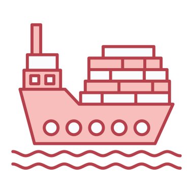 Gemi. Web simgesi basit illüstrasyon