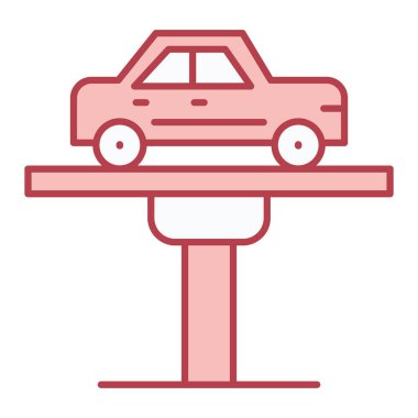 Araba tamir ikonu. Web için otomatik araç vektör simgelerinin özet çizimi