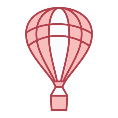 Sıcak hava balonu ikonu. Web için paraşüt vektör çizgisi simgelerinin özeti