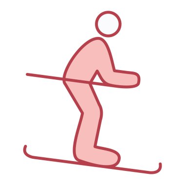 Adam kayak sporu ikonu vektör illüstrasyon tasarımı