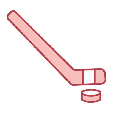 Hokey sporu ikonu. Web için beysbol sopası vektör simgelerinin özet çizimi