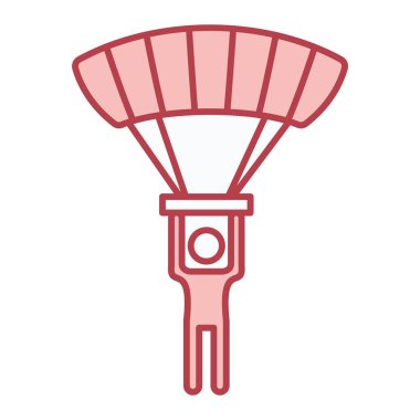 Bir paraşütün tek bir izole nesnesinin vektör çizimi