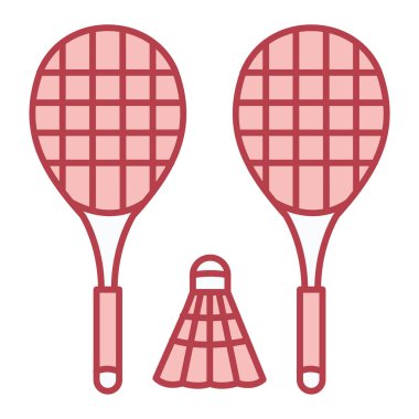 Tenis raketleri ve servis horozu vektör illüstrasyon grafik tasarımı