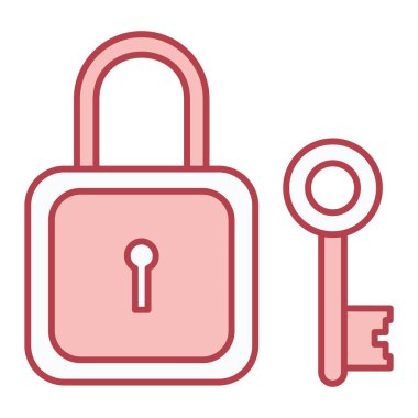 asma kilit ve anahtar simgesi vektör çizimi