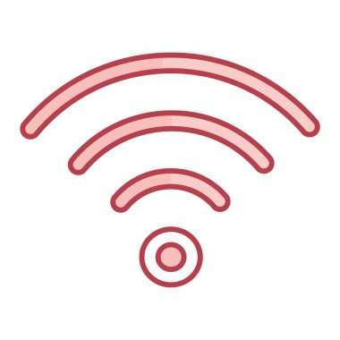 Wi-Fi sinyal simgesi. İnternet için kablosuz radyo vektör simgelerinin düz çizimi