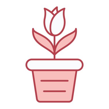 çiçek saksısı ikon vektör illüstrasyon tasarımı
