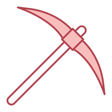 Bir tırpan ikonunun çizimi. beyaz arkaplanda izole.