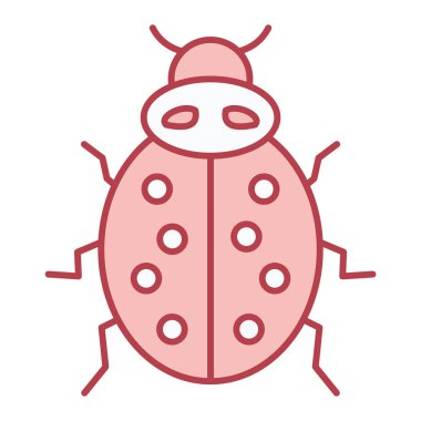 sevimli uğur böceği simgesi, vektör illüstrasyonu