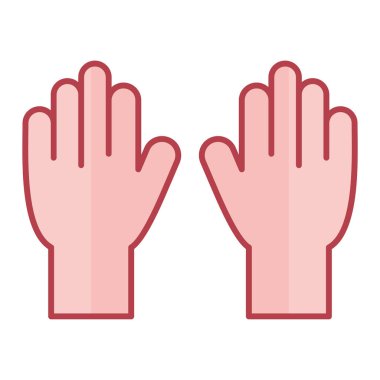 Eldiven ikonuyla el. vektör illüstrasyonu