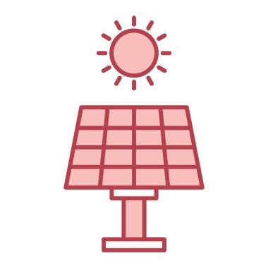 Güneş paneli ikon vektör illüstrasyonu