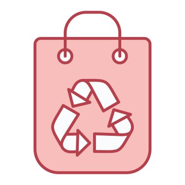 Geri dönüşüm sembollü alışveriş çantası vektör illüstrasyon grafik tasarımı