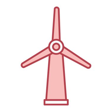 Rüzgar türbini ikonu. Web için yel değirmeni vektör sembolünün düz çizimi