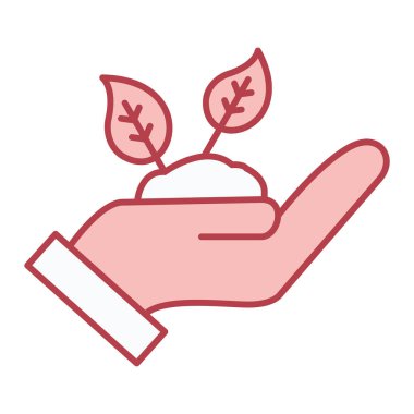 El ele tutuşan bitki ikonu vektör illüstrasyonu