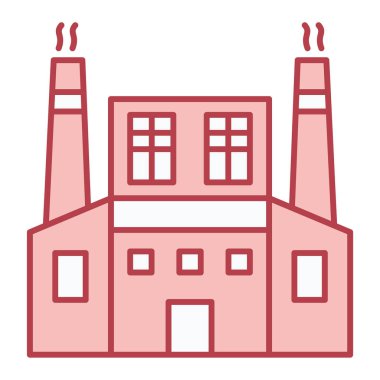 Fabrika binası ikon vektör illüstrasyonu