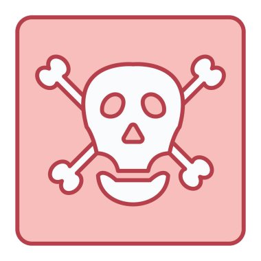 Çapraz kemik ikonlu kafatası. vektör illüstrasyonu