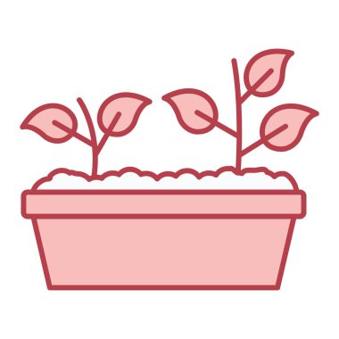 Bitki saksısı, vektör çizimi.