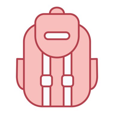 Sırt çantası simgesi. Seyahat turizmi ve seyahat teması. Yalnız tasarım. vektör illüstrasyonu