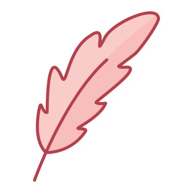 Beyaz arkaplan üzerinde tüy simgesi, vektör illüstrasyonu