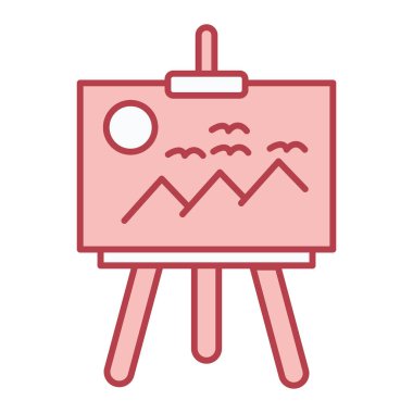 Beyaz arkaplan üzerinde kalem simgesi olan tablo, satır biçimi, vektör illüstrasyonu