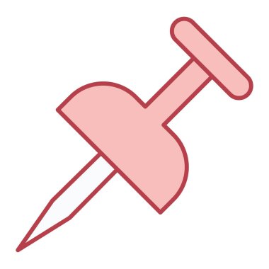 pin vektörü düz renk simgesi