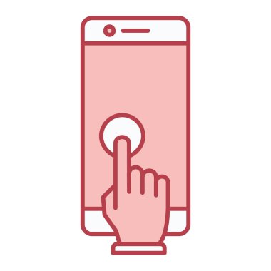 Elle imleç vektör illüstrasyon tasarımlı akıllı telefon