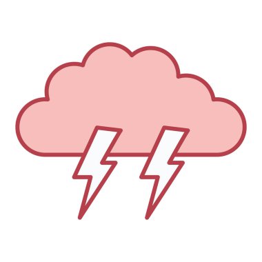 Şimşek vektör çizimi olan bulut