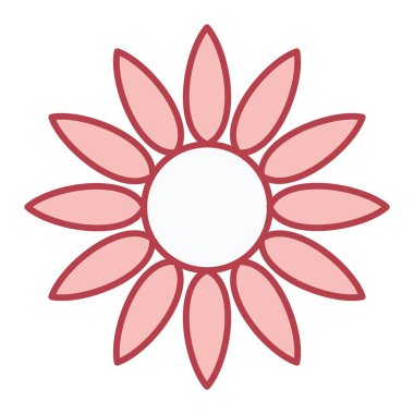 Çiçek ikonu. Ayçiçeği vektörünün basit bir gösterimi. izole sınır etkisi.