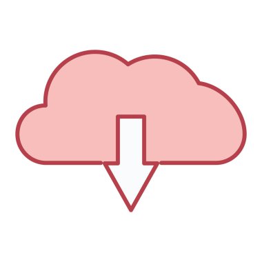 bulut indirme ikon vektör çizimi tasarımı