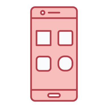 Akıllı telefon aygıtı simgesi. Taslak cep telefonu vektör resimleme çizelgesi. beyaz arkaplanda izole.