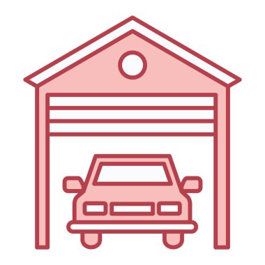 araba garajı ikonu vektör illüstrasyonu
