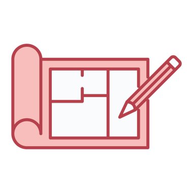 Yapı ve yapı simgesinin vektör illüstrasyonu