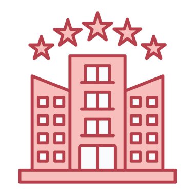 Otel binası ikon vektör illüstrasyonu