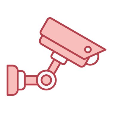 Güvenlik kamerası simgesi. Web tasarımı için cctv sistem vektör simgelerinin düz çizimi