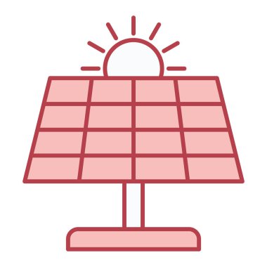 Güneş enerjisi simgesi. Web için güneş vektör simgelerinin özet çizimi