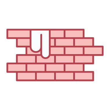 Tuğla duvar simgesi. vektör illüstrasyonu