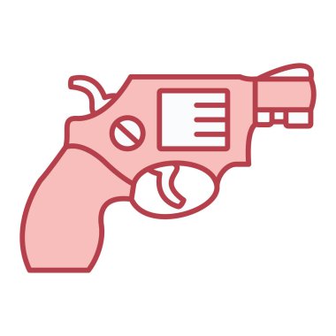 Çizgi film tarzında silah simgesi web için izole edilmiş vektör çizimi