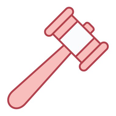 Çekiç simgesi. Müzayede yargıcı Tokmak. Düz tasarım. vektör illüstrasyonu