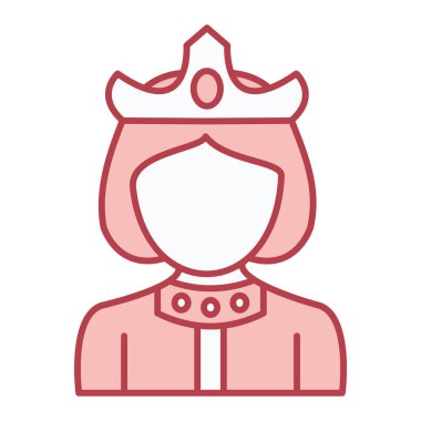 Şapka ikonlu kadın. Kadın avatar karakter vektör illüstrasyonunu özetle. beyaz arkaplanda izole