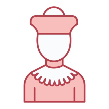 Şapka ikonlu kadın. Web için kadın vektör simgelerinin özet çizimi