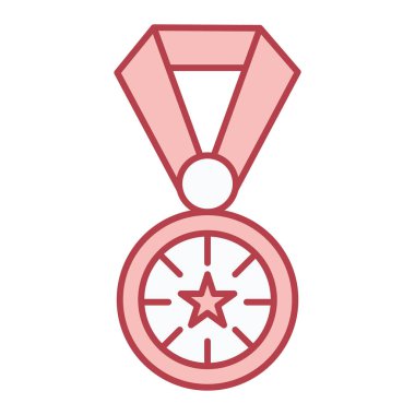 Ödül ikonlu madalya. Spor vektör sembolünün ana hatları ve doldurma biçimi.