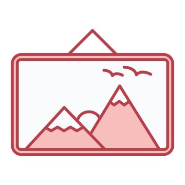 Düz bir resim galerisi simgesi. Beyaz arkaplanda vektör illüstrasyonu.