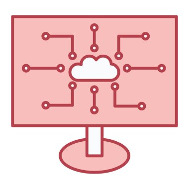 Bulut hesaplama teknolojisi vektör çizimi