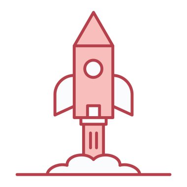 roket fırlatma simgesi vektör çizimi