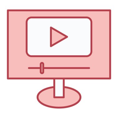 Video oynatıcı ikon vektör illüstrasyonu