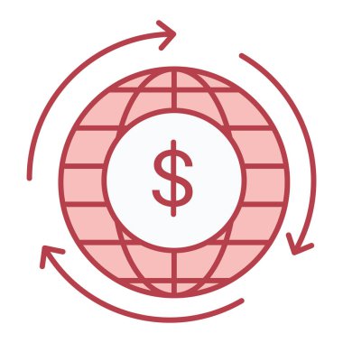 küresel ekonomi simgesi vektör illüstrasyonu