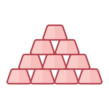 Beyaz arkaplanda altın külçeleri simgesi. vektör illüstrasyonu