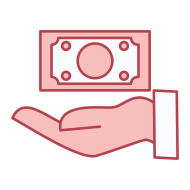 Para ve fatura kavramı el ikonu ile temsil edilir. dolar sembollü akıllı telefon çizimi.