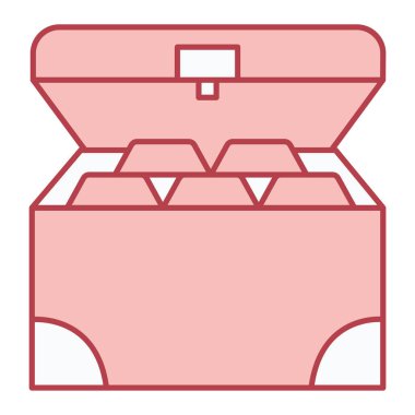 Para simgesi vektör illüstrasyon tasarımı içeren kutu