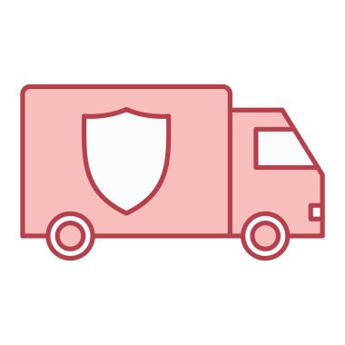 Beyaz arkaplanda araba teslimatı simgesi