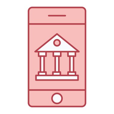 mobil bankacılık simgesi, vektör illüstrasyonu